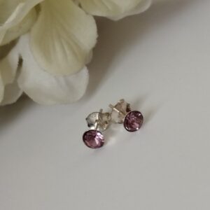 Сребърни обеци Куатро Лайт Аметист с кристали Swarovski Crystals